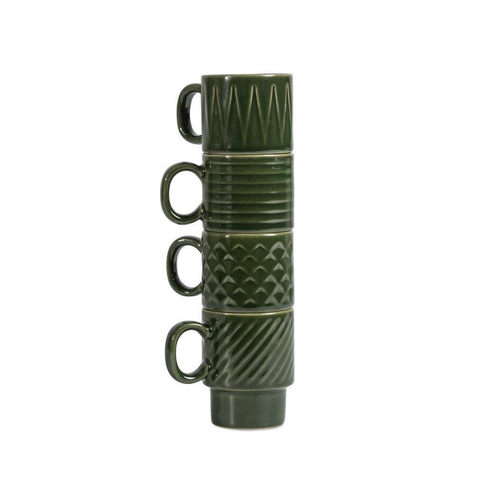 Sagaform Sweden Coffee and More Mini Espresso Cups, Set of 4 - Green