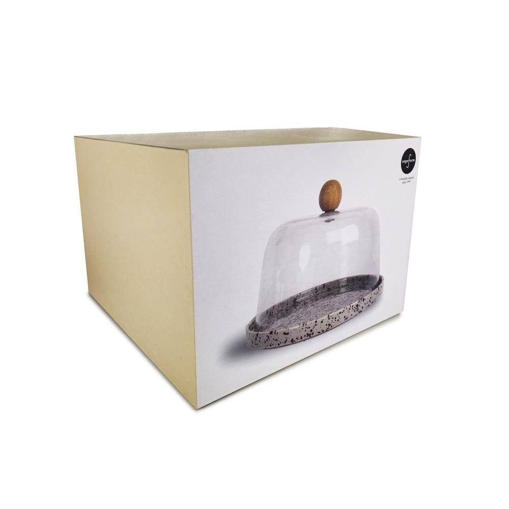 Sagaform Sweden Ditte Cheese Dome with Cloche - Terrazzo Grey