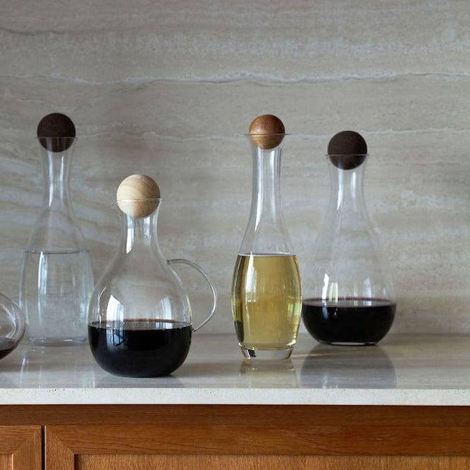 Sagaform Sweden Nature Carafe With Cork Stopper 1500ml - Dark Brown