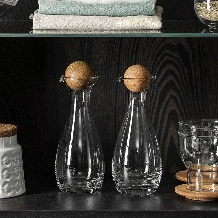 Sagaform Sweden Nature Oil and Vinegar Bottles with Oak Stoppers, Set of 2