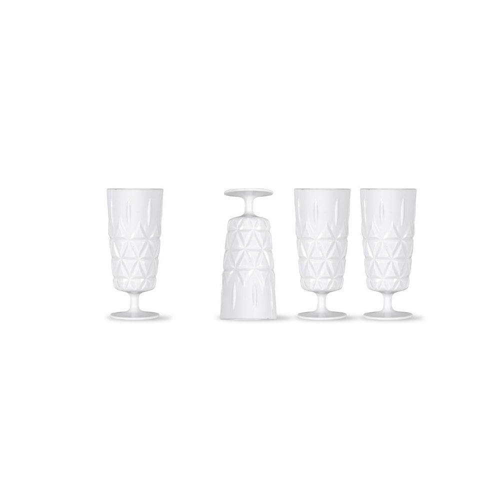 Sagaform Sweden Picnic Tall Glasses 300ml, Set of 4 - White