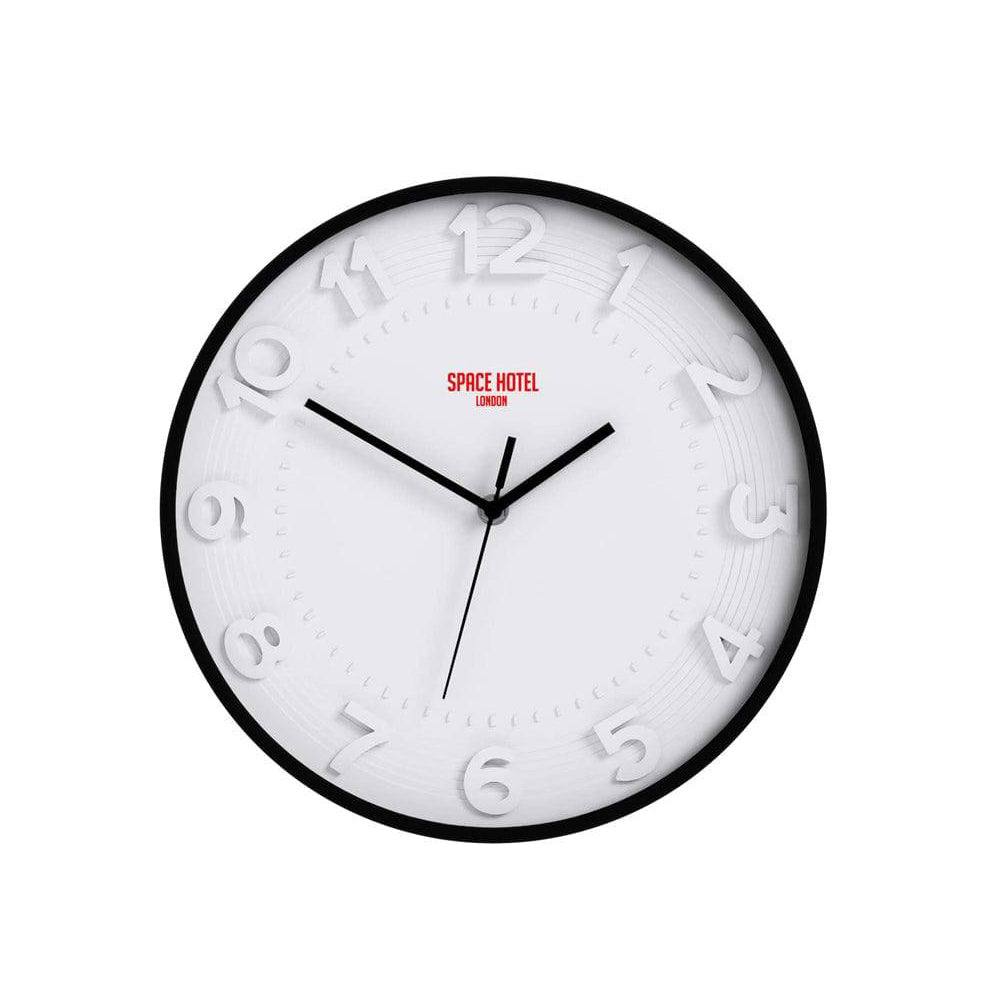 Space Hotel Meteor Mike Wall Clock 30cm - White