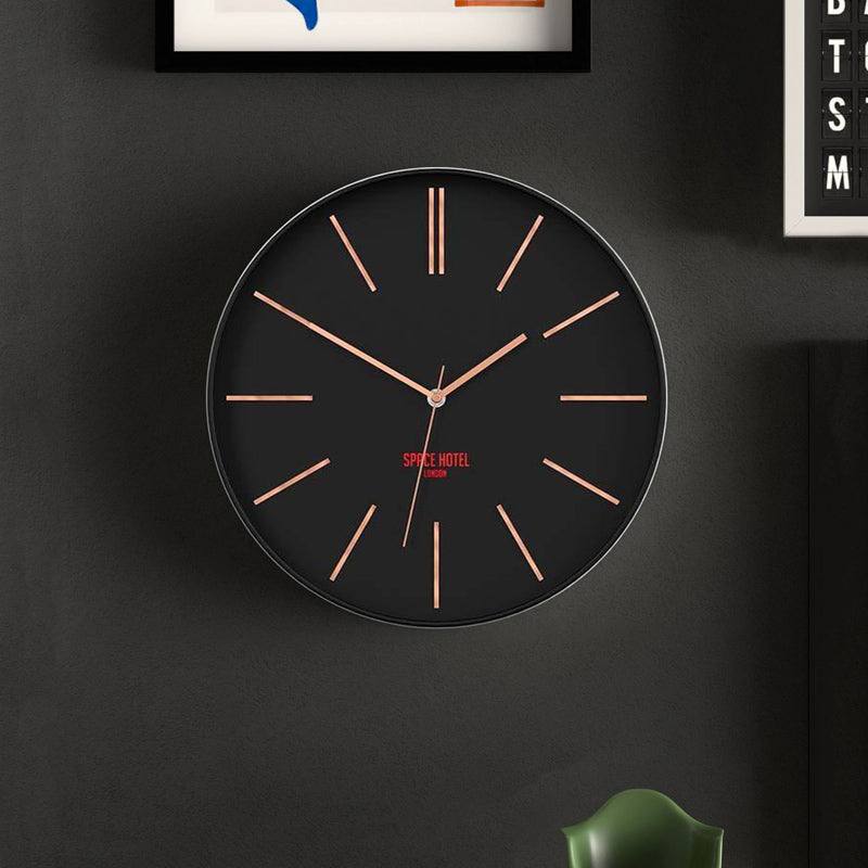 Space Hotel Sci-Fi Sid Wall Clock 35cm - Black