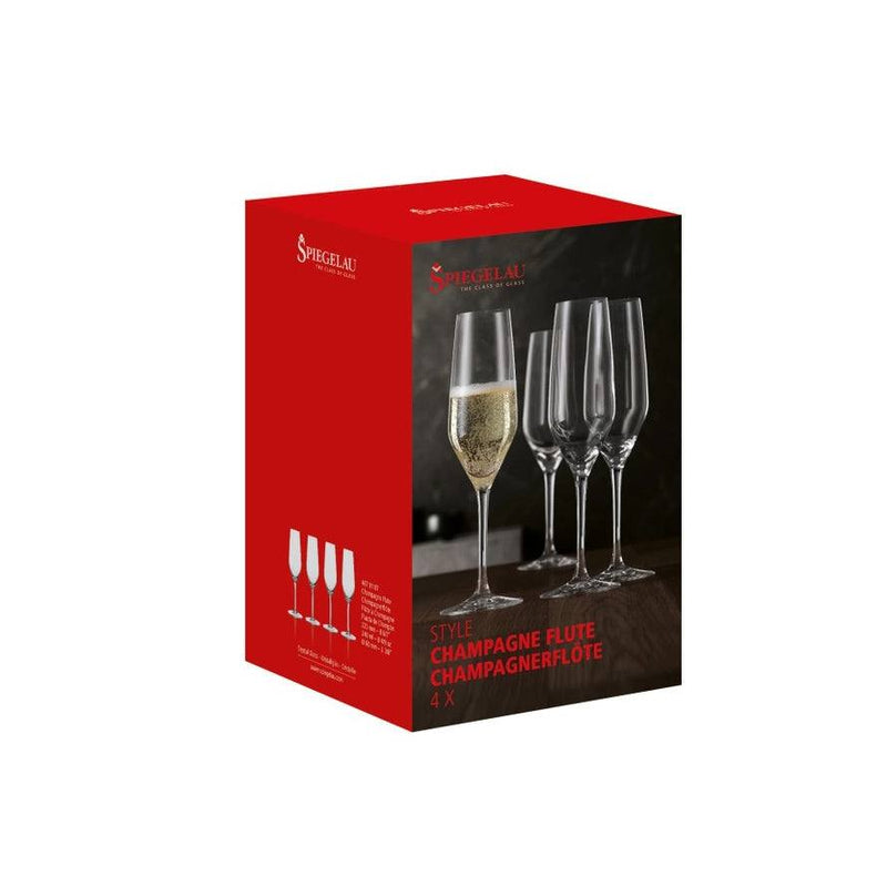 Spiegelau Style Champagne Flutes 240ml, Set of 4