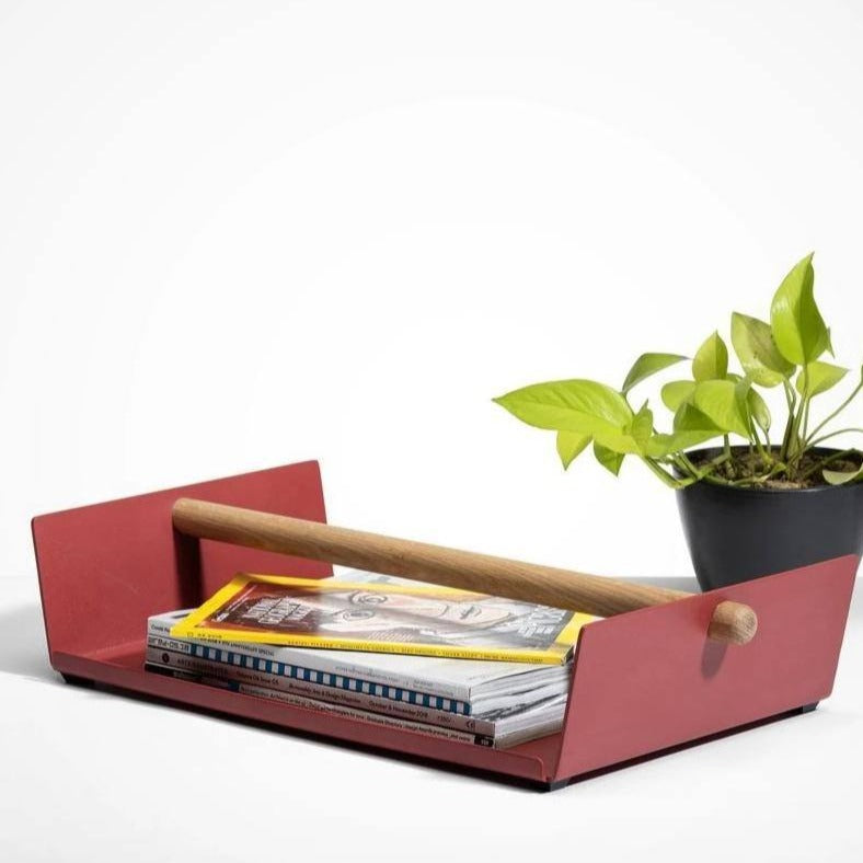 SPIN Cora Magazine Tray - Brick Red