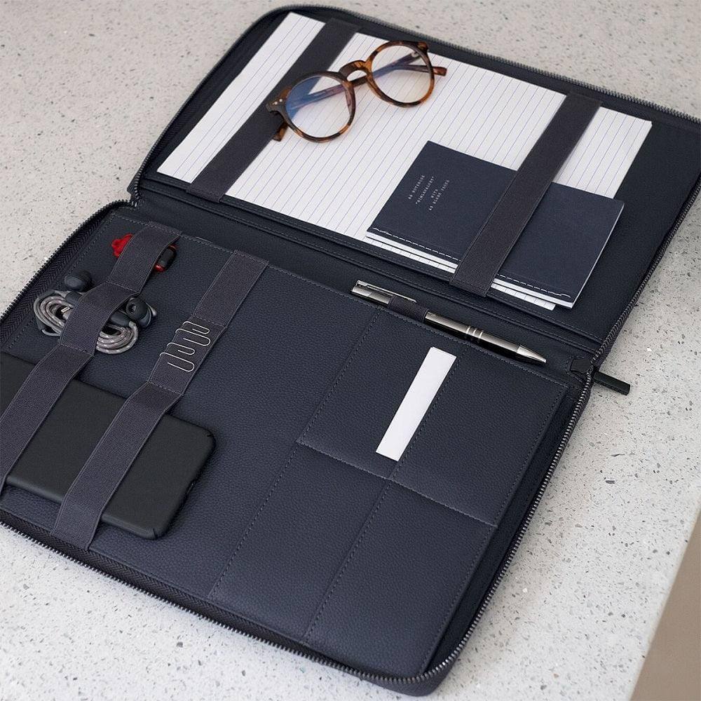 Stackers London A4 Document Folder - Navy Blue