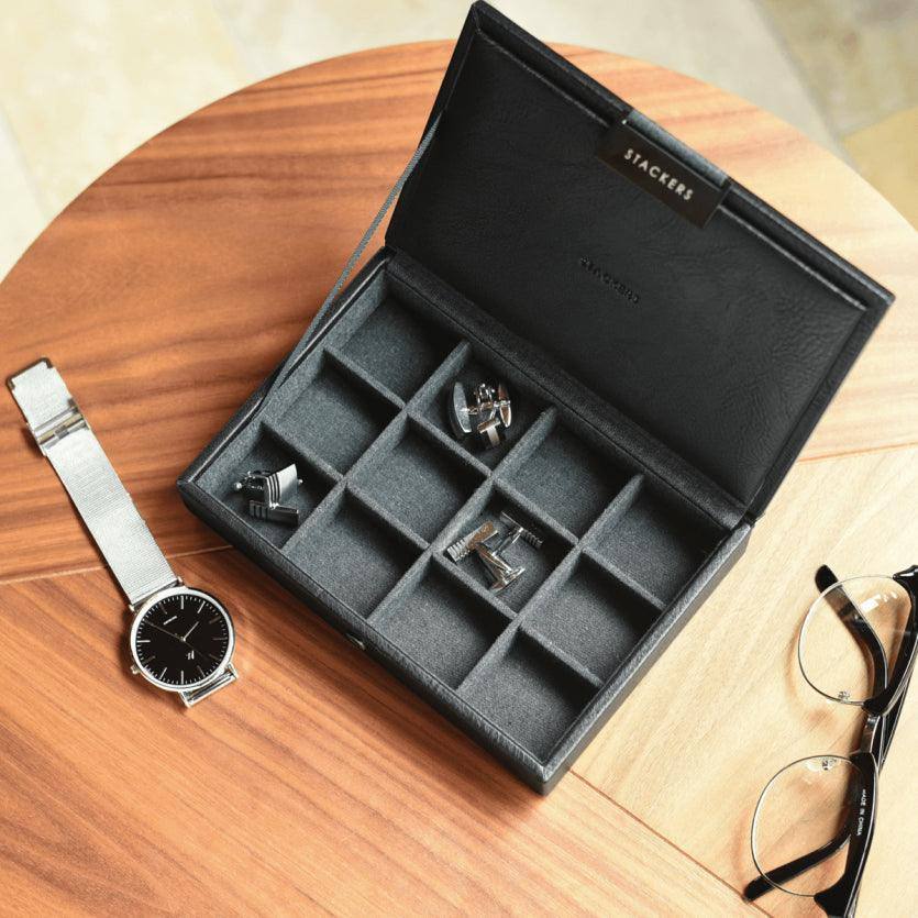 Stackers London Cufflinks Storage Box - Black