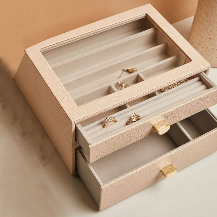 Stackers London Jewellery Box Double Drawers Medium - Blush