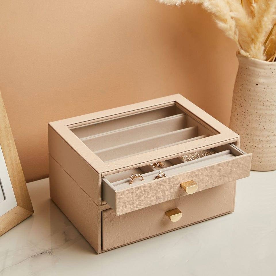 Stackers London Jewellery Box Double Drawers Medium - Blush