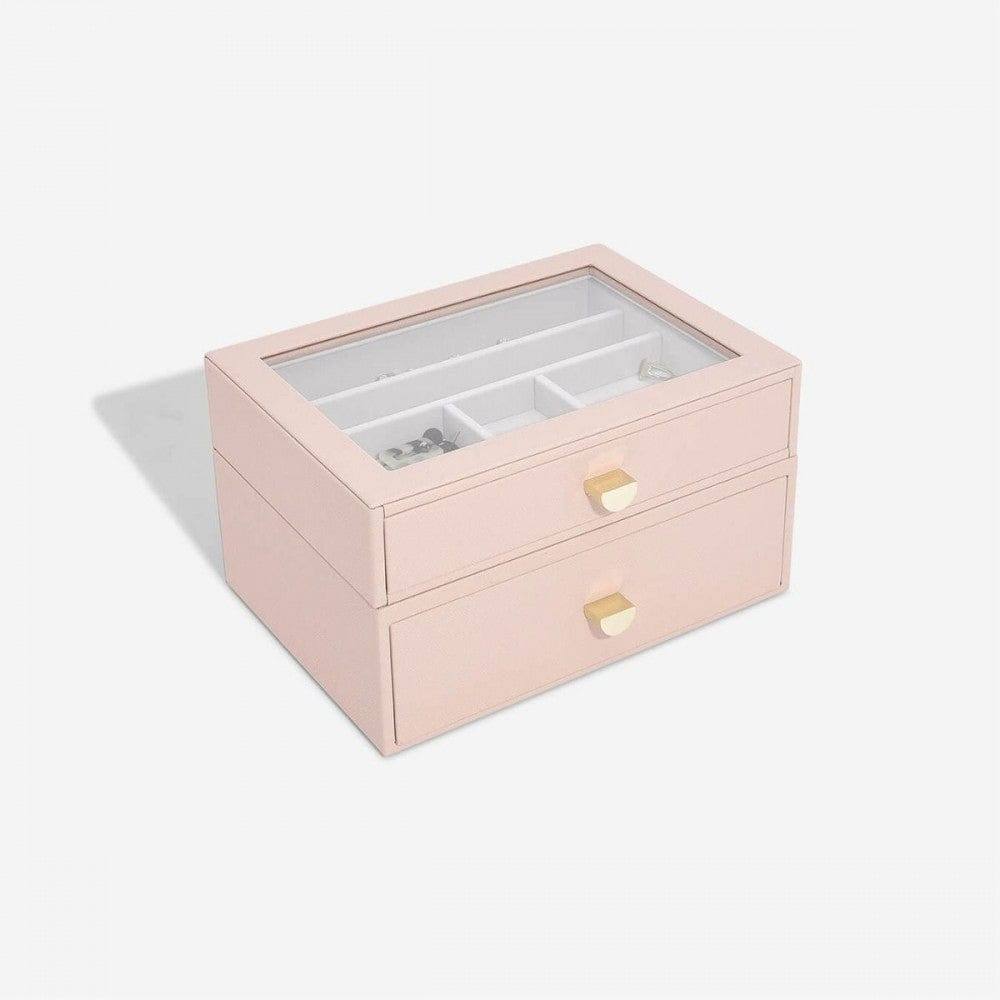 Stackers London Jewellery Box Double Drawers Medium - Blush