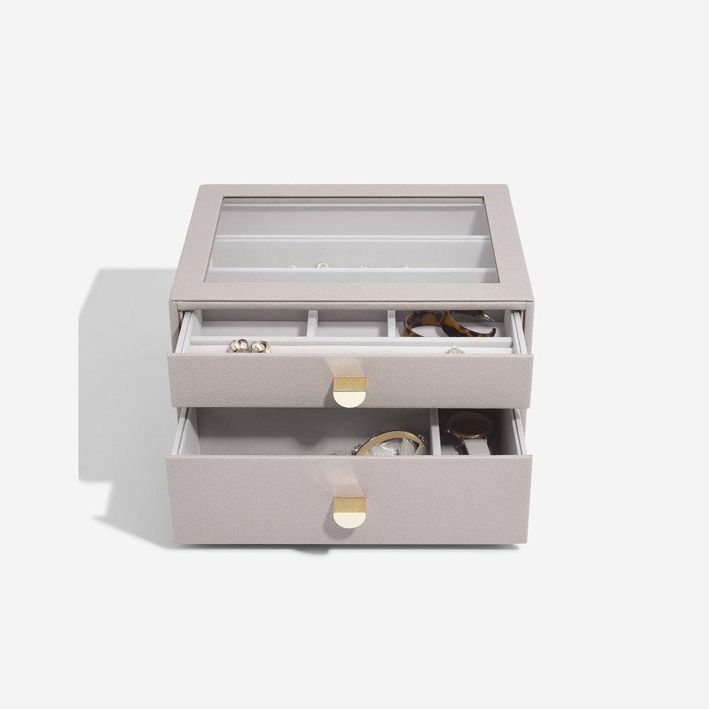 Stackers London Jewellery Box Double Drawers Medium - Taupe