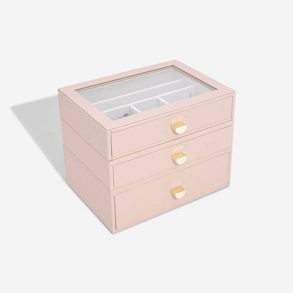 Stackers London Jewellery Box Triple Drawers Medium - Blush Pink