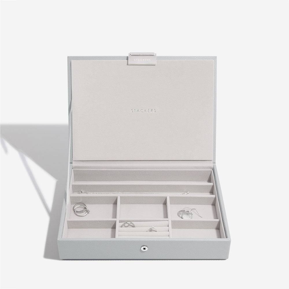 Stackers London Jewellery Box with Deep Drawer Medium - Pebble Grey