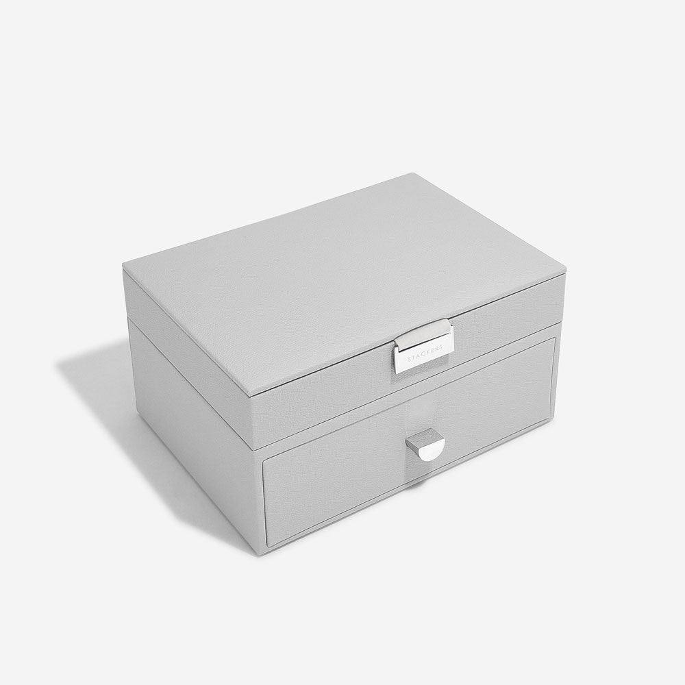 Stackers London Jewellery Box with Deep Drawer Medium - Pebble Grey