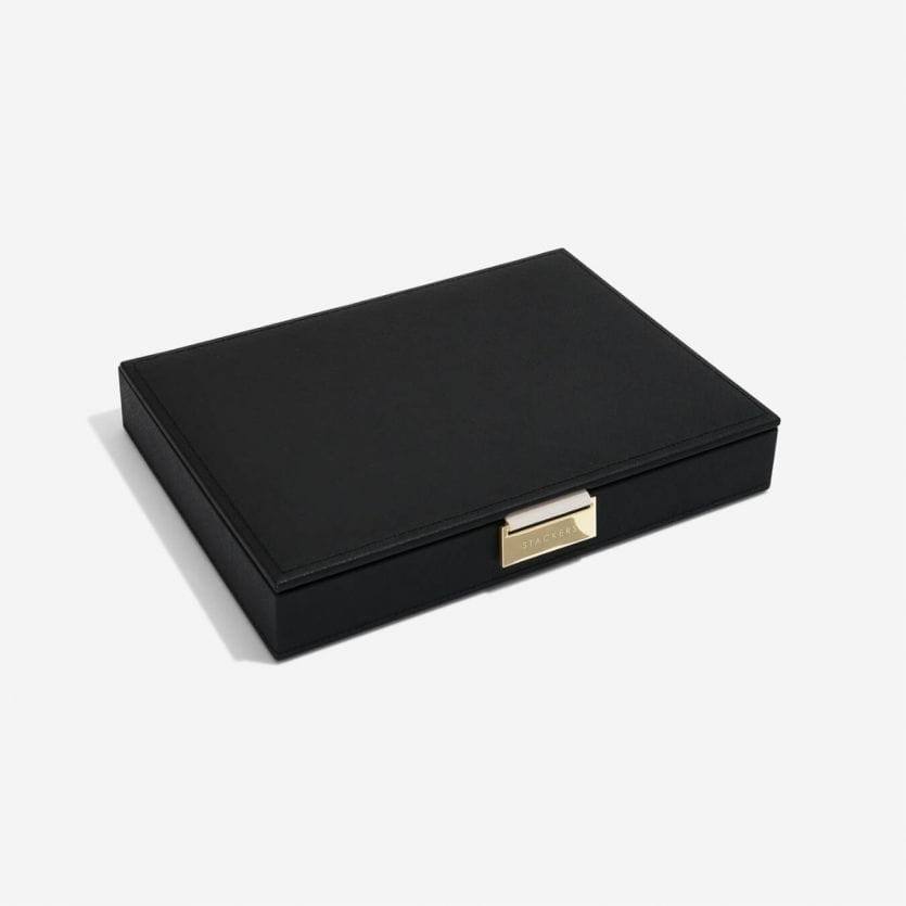 Stackers London Jewellery Box with Lid Medium - Black