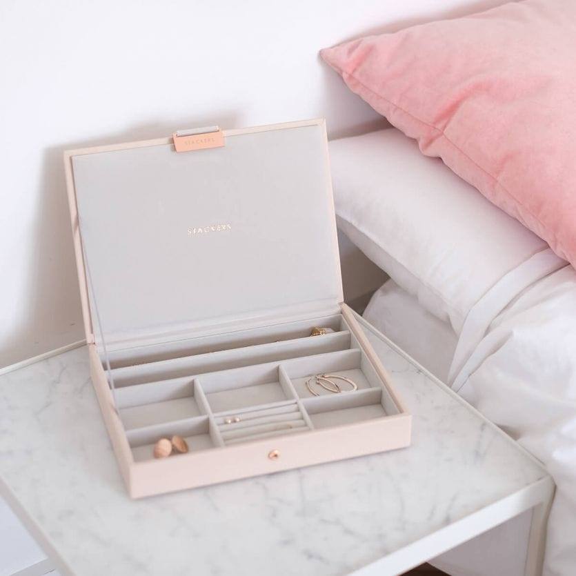 Stackers London Jewellery Box with Lid Medium - Blush Pink