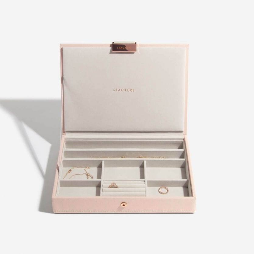 Stackers London Jewellery Box with Lid Medium - Blush Pink