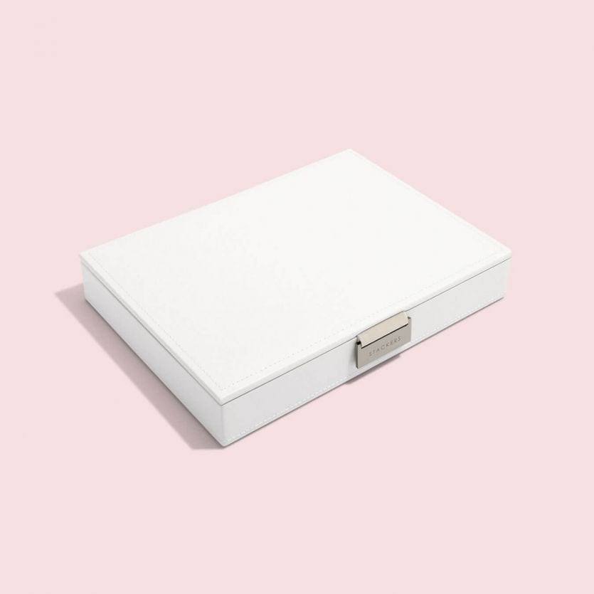 Stackers London Jewellery Box with Lid Medium - White