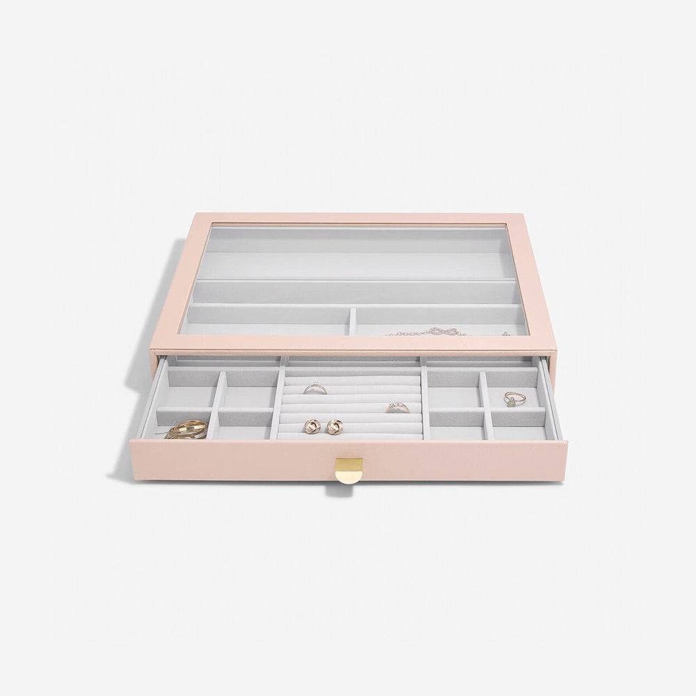 Stackers London Jewellery Storage Drawer with Glass Window Large - Blush Pink