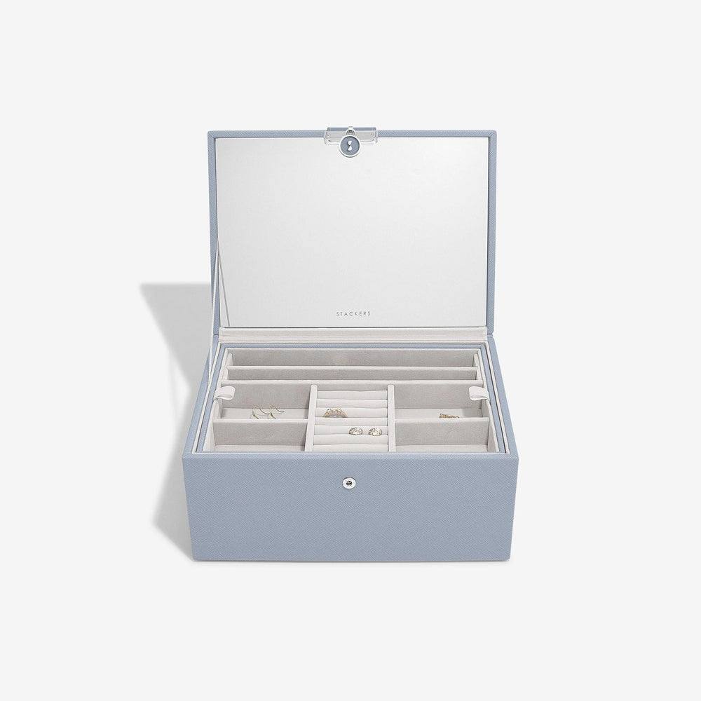 Stackers London Luxury Classic Jewellery Box - Dusky Blue