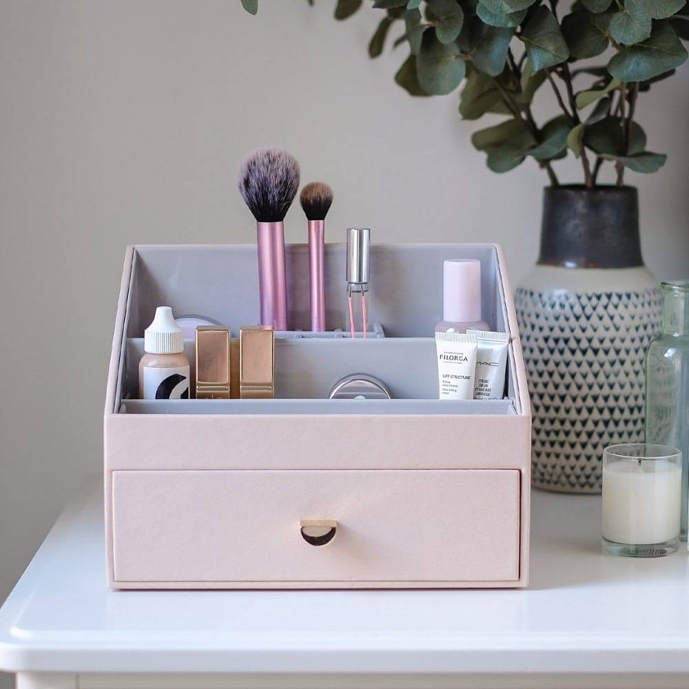 Stackers London Makeup Organiser with Drawer - Blush Pink