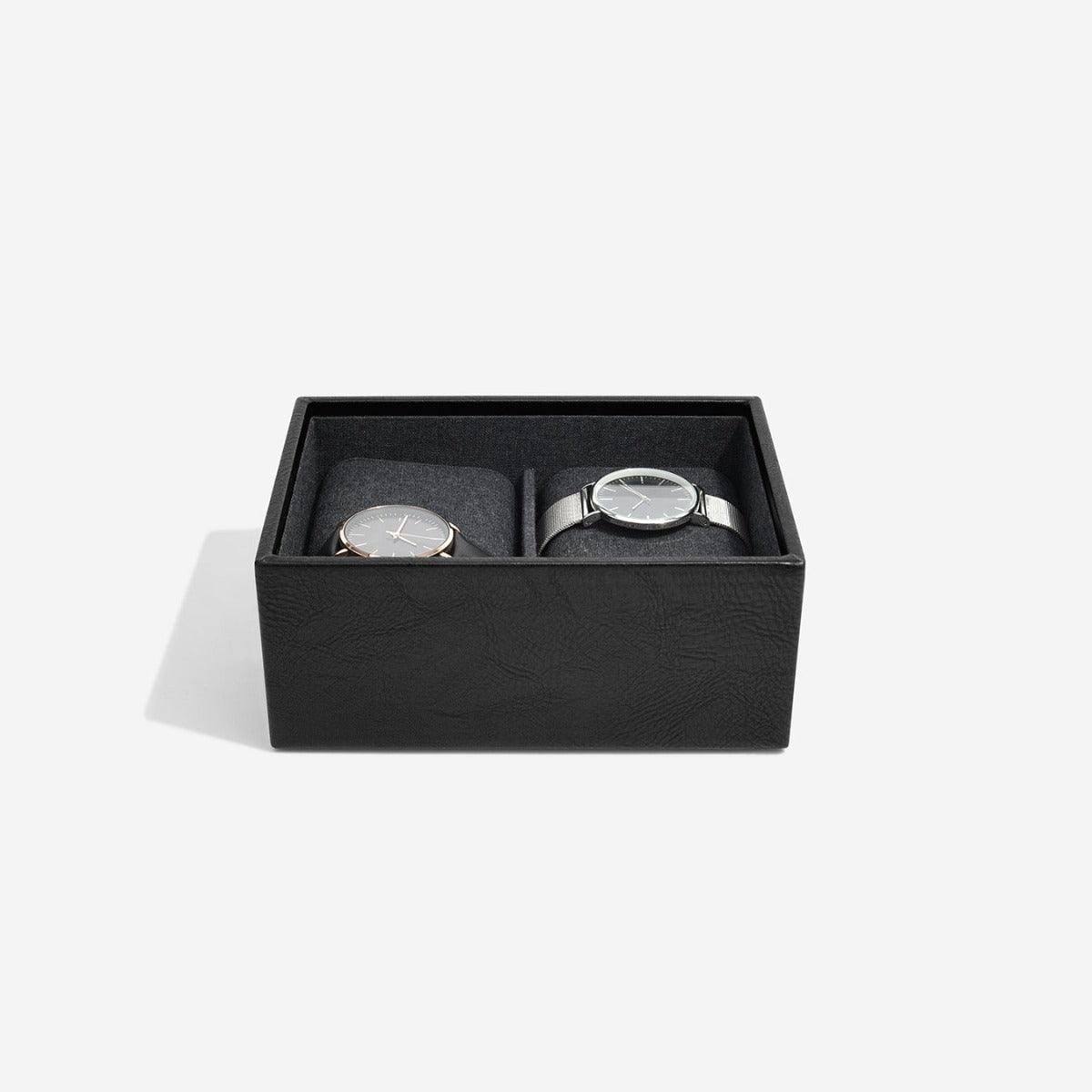 Stackers London Small Watch & Cufflinks Box Set - Black