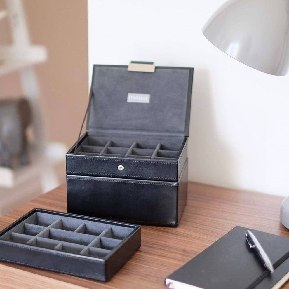 Stackers London Small Watch & Cufflinks Box Set - Black