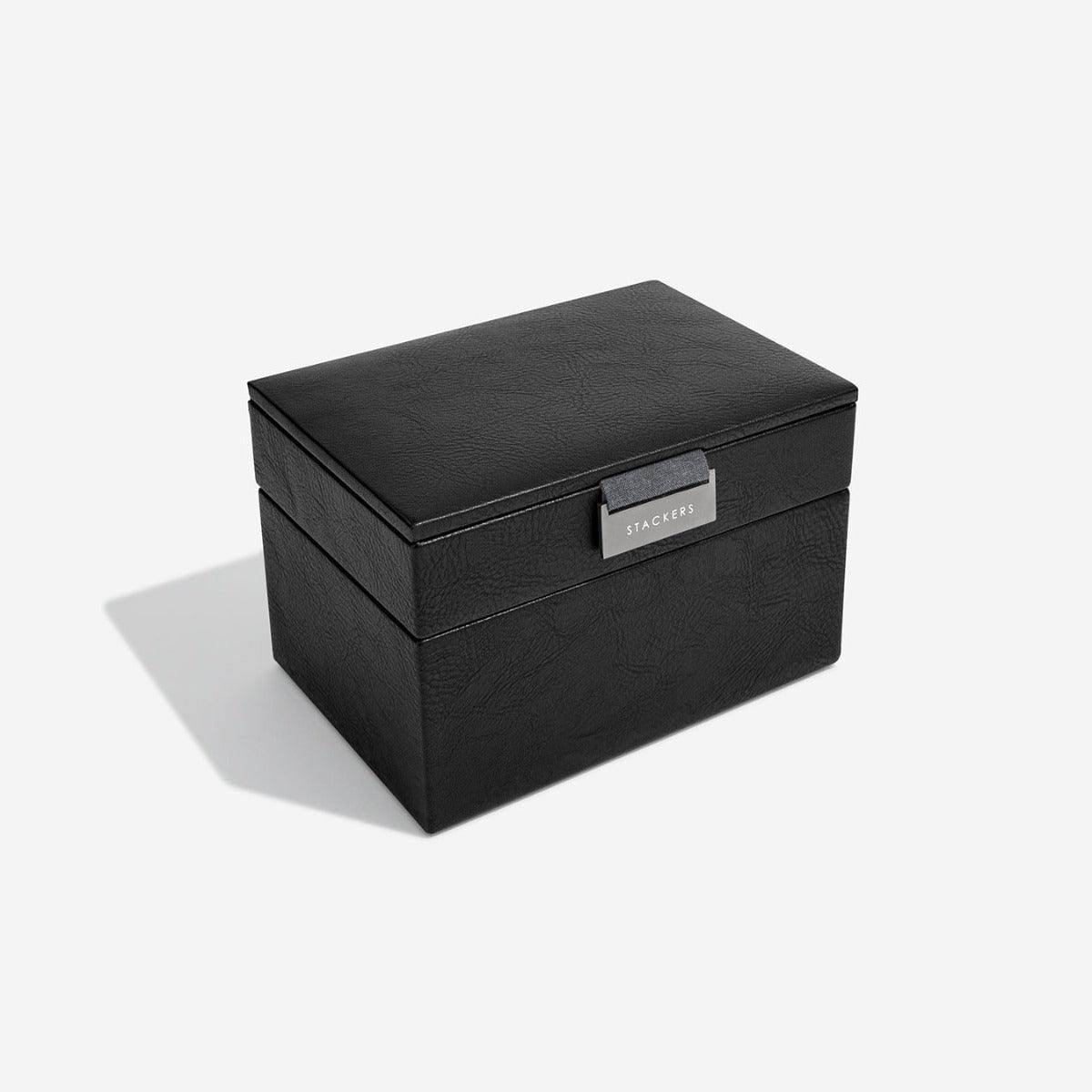 Stackers London Small Watch & Cufflinks Box Set - Black