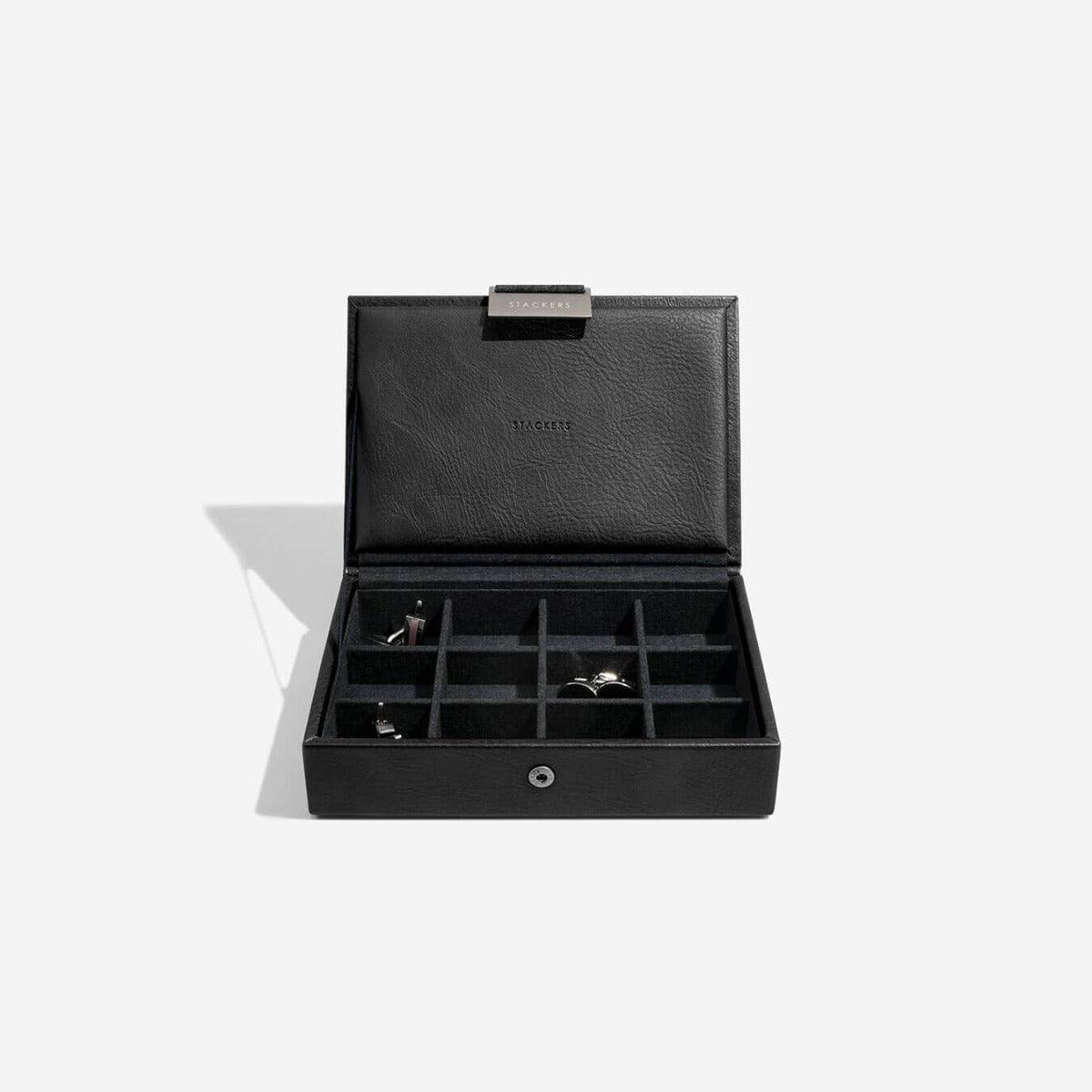 Stackers London Small Watch & Cufflinks Box Set - Black