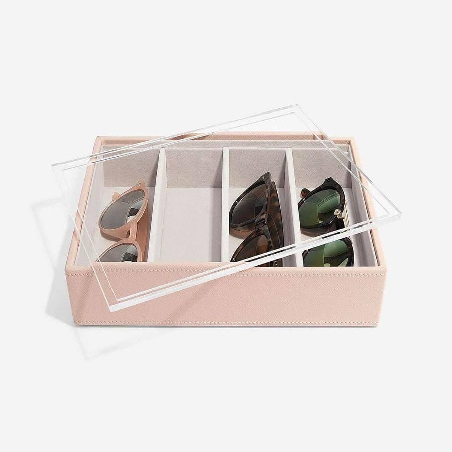 Stackers London Sunglasses Box with Acrylic Lid - Blush Pink