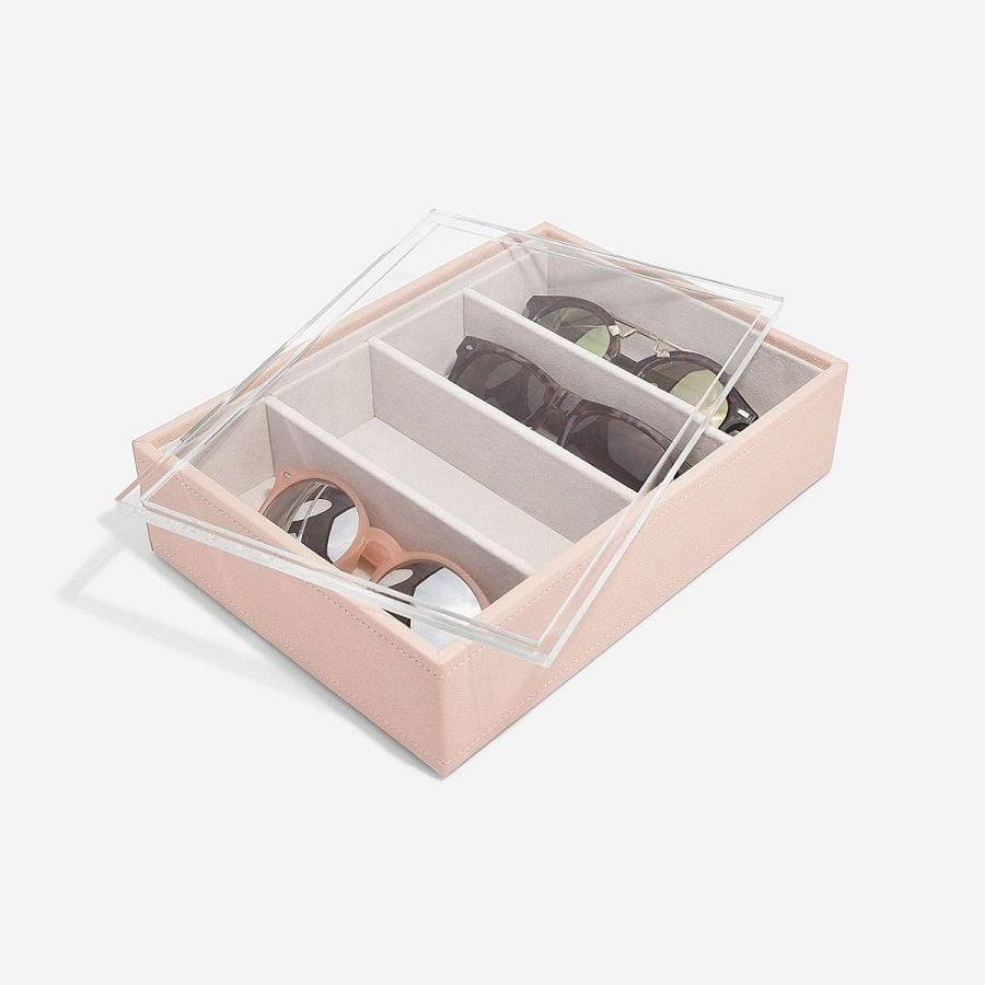 Stackers London Sunglasses Box with Acrylic Lid - Blush Pink