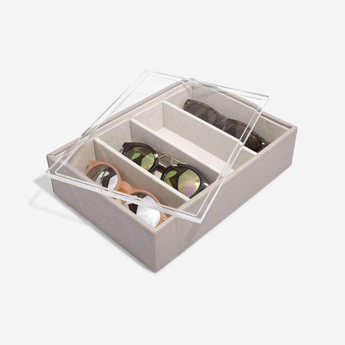 Stackers London Sunglasses Box with Acrylic Lid - Taupe