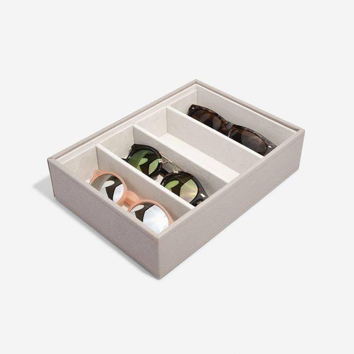 STACKERS London Sunglasses Box with Acrylic Lid - Taupe