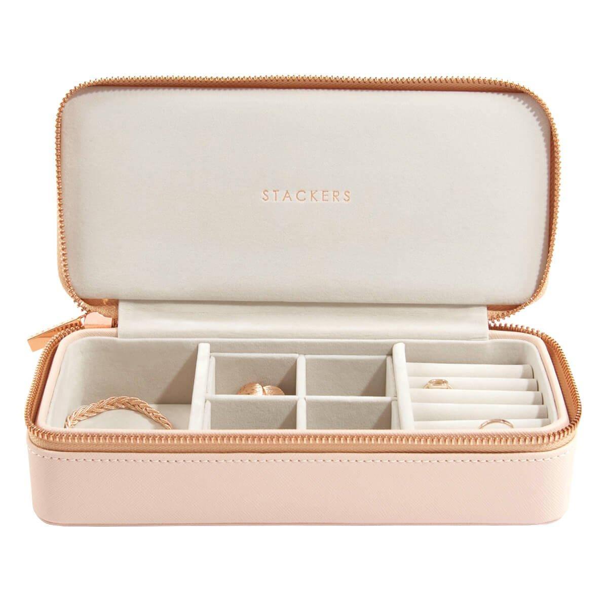 Stackers London Travel Jewellery Pouch Duo - Blush Pink