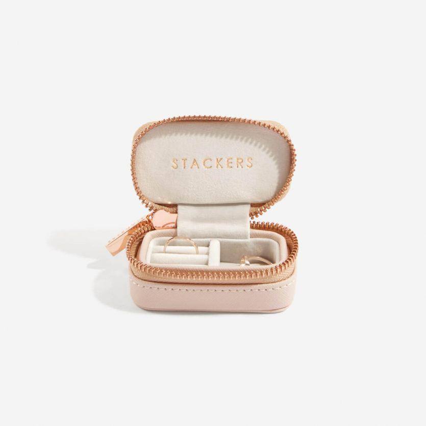 Stackers London Travel Jewellery Pouch Duo - Blush Pink