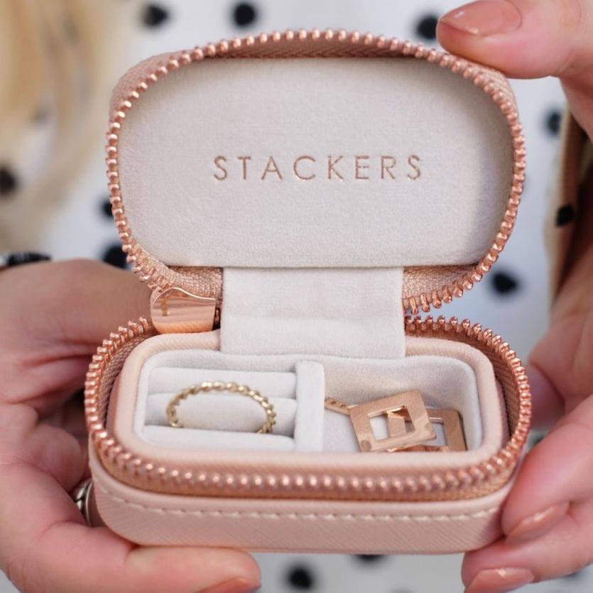 Stackers London Travel Jewellery Pouch Small - Blush Pink