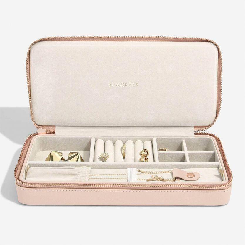 Stackers London Travel Necklace Pouch, Long - Blush Pink