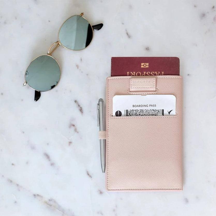 Stackers London Travel Passport Sleeve - Blush Pink