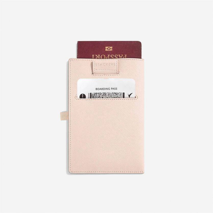 Stackers London Travel Passport Sleeve - Blush Pink