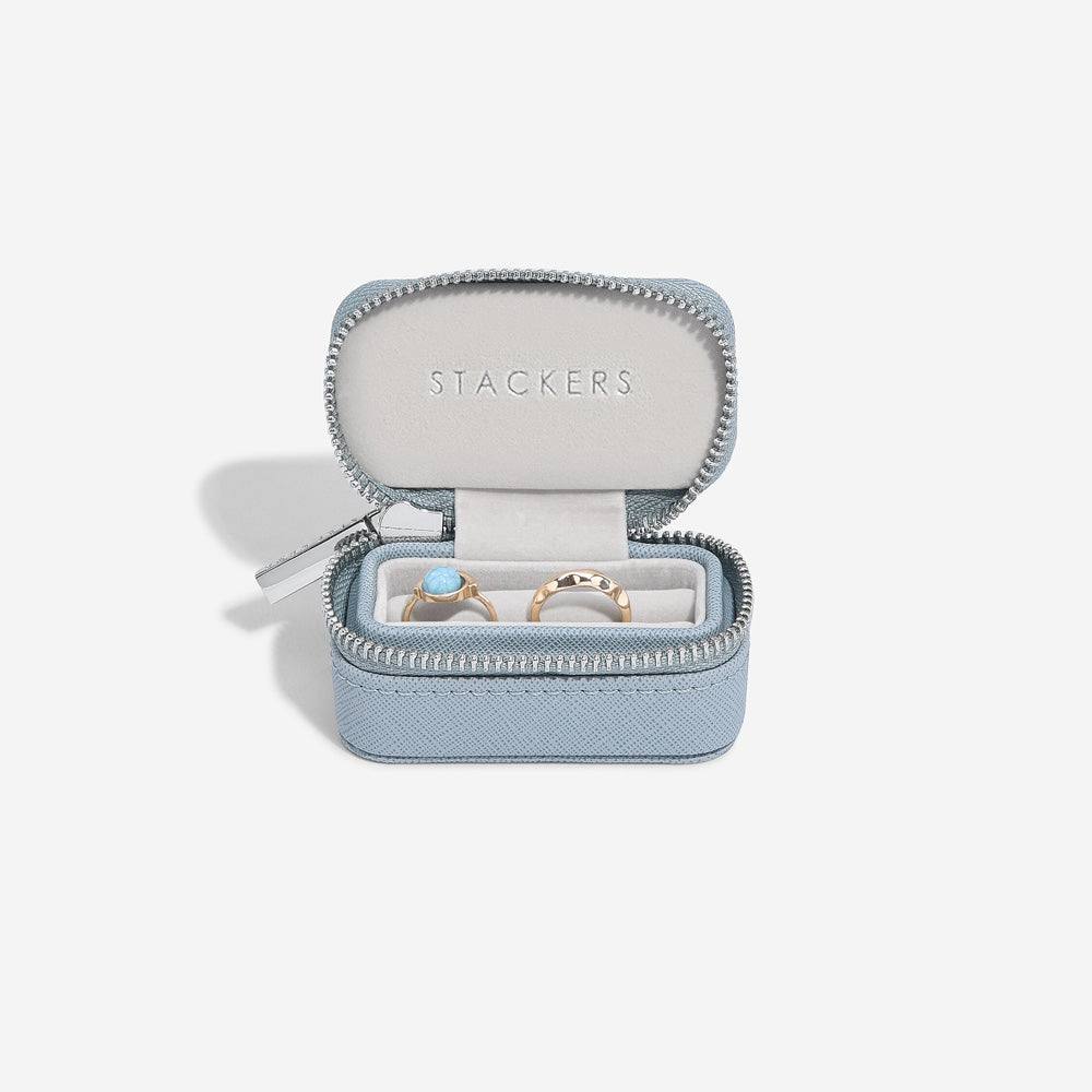 Stackers London Travel Ring Pouch Small - Dusky Blue