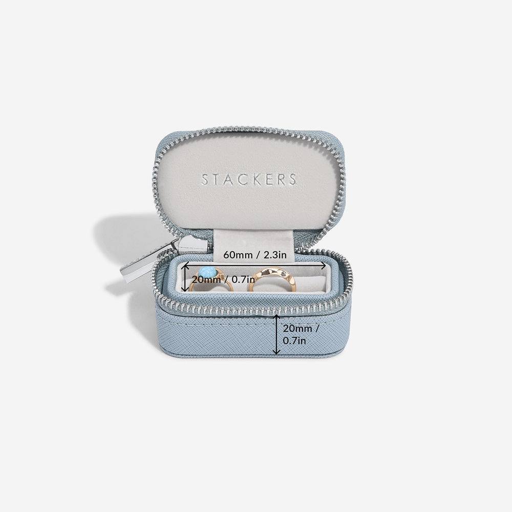 Stackers London Travel Ring Pouch Small - Dusky Blue