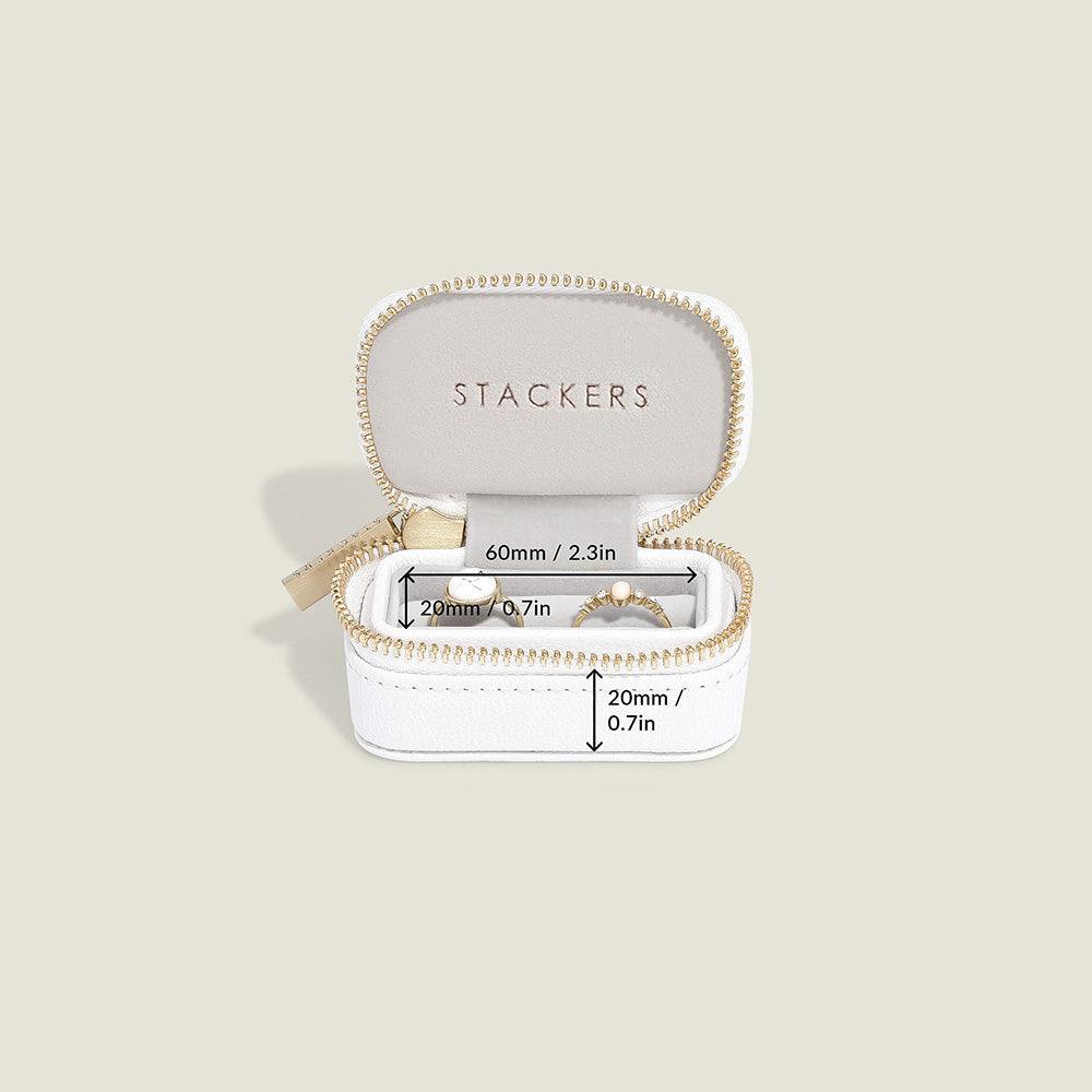 Stackers London Travel Ring Pouch Small - Pebble White