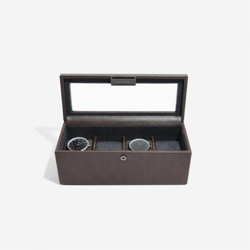 Stackers London Watch Box 4-piece - Brown