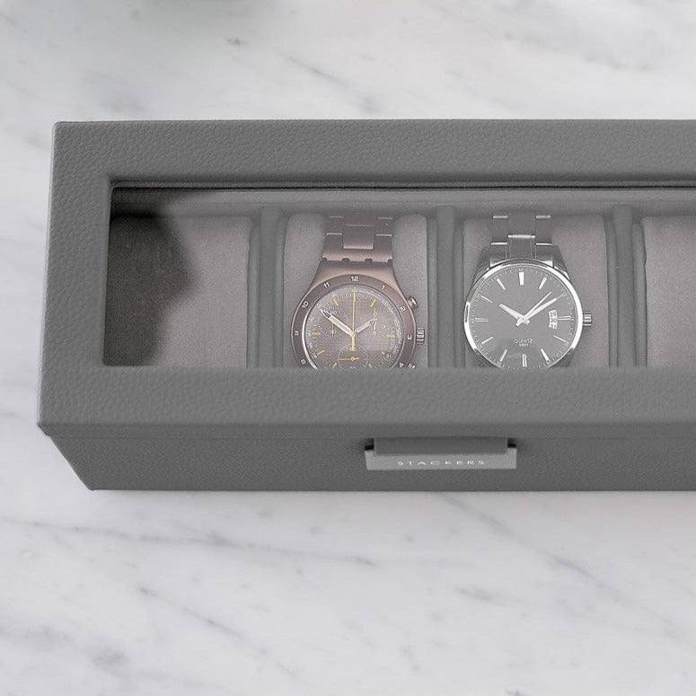 Stackers London Watch Box 4-piece - Slate Grey