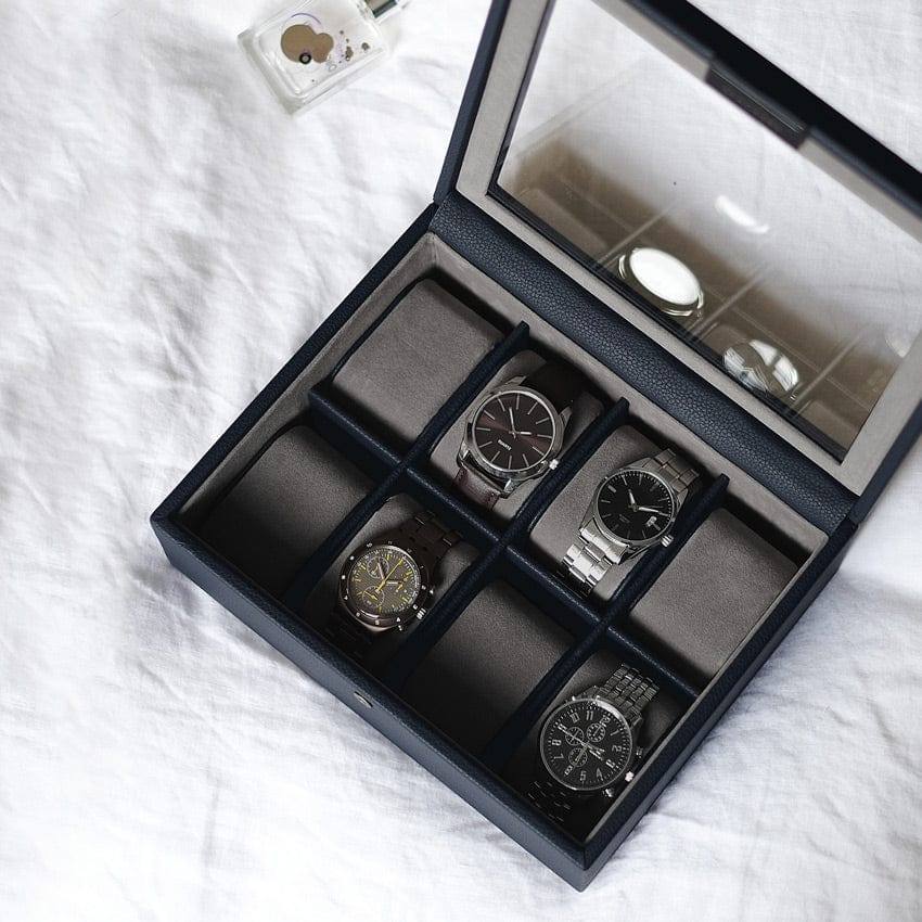 Stackers London Watch Box 8-piece - Navy