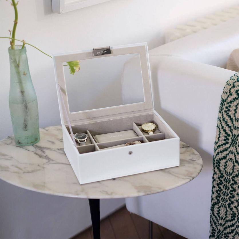 Stackers London Watch Box 8-piece - White