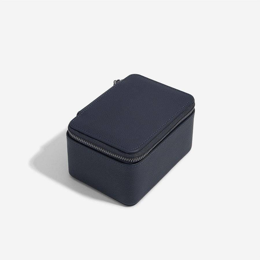 Stackers London Zipped Watch Case Double - Navy Blue