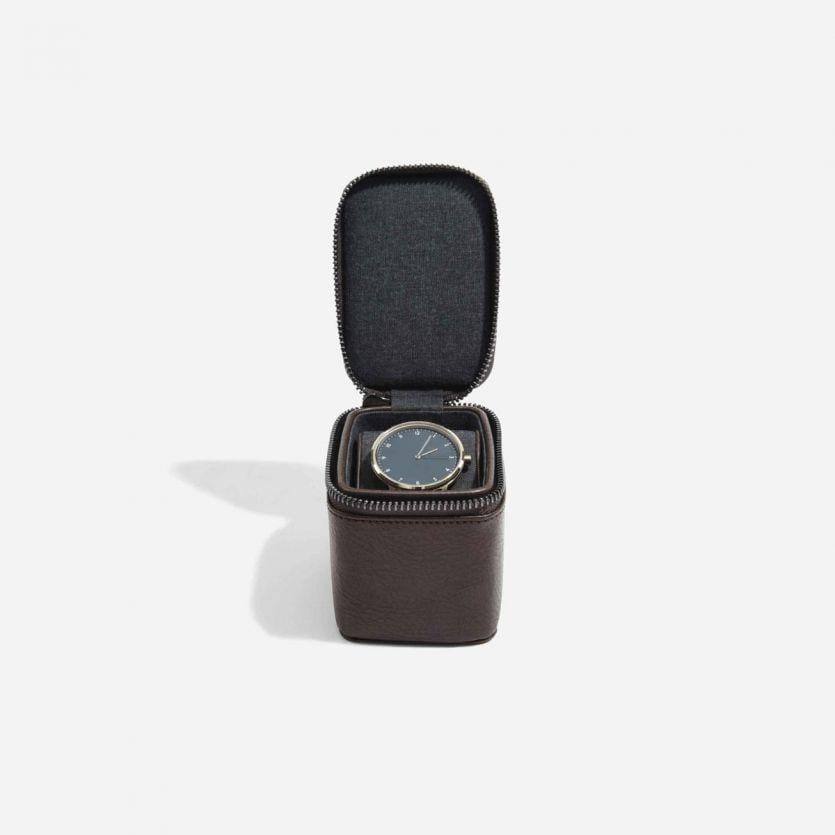 Stackers London Zipped Watch Case Single - Brown