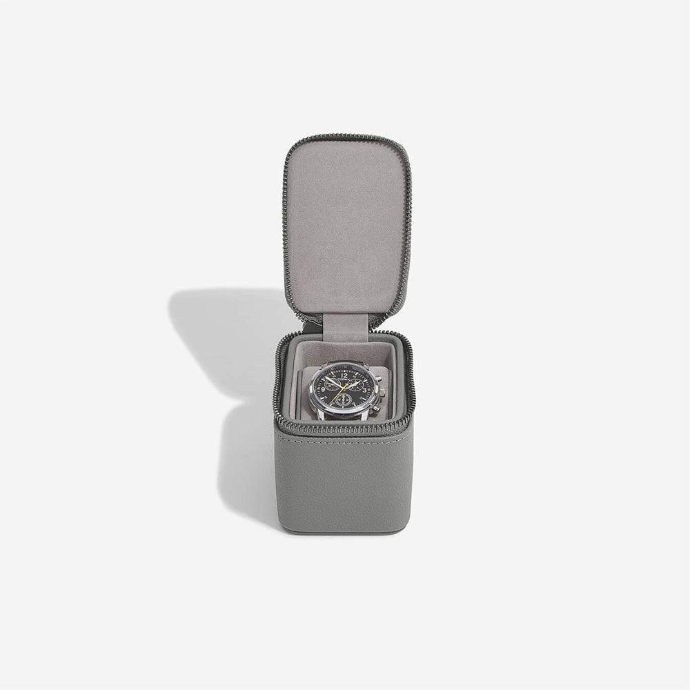 Stackers London Zipped Watch Case Single - Slate Grey