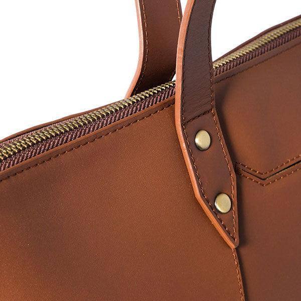 The Postbox Cece Leather Tote - Classic Tan